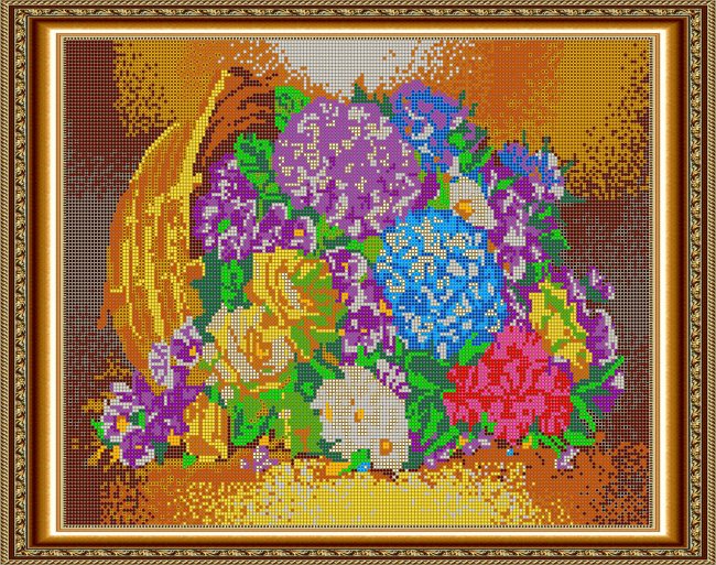 «Светлица» рисунок на ткани для вышивания бисером К-539П «Цветы в корзине» 38*30см (1шт) цвет:К-539П
