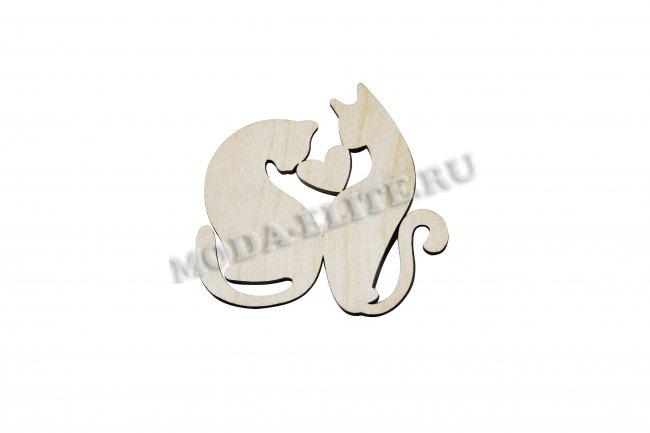 Добрый мастер деревянная заготовка для декупажа №13638 "Кошки" 8*8см (1шт) цвет:дерево