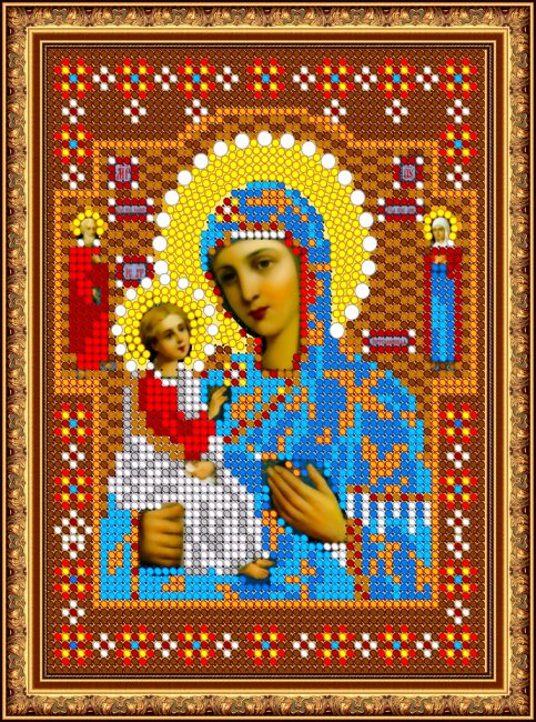 «Светлица» рисунок на ткани для вышивания бисером 422М «Прсв. Богородица Иерусалимская» 12*16см (1шт) цвет:422М