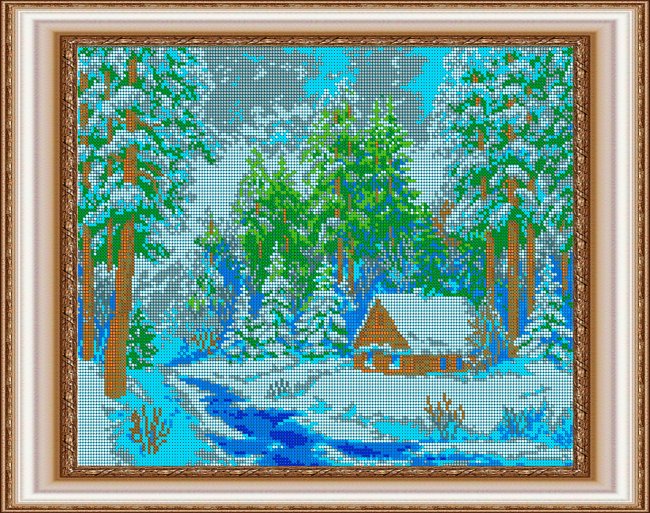 «Светлица» рисунок на ткани для вышивания бисером К-569П «В зимнем лесу» 38*30см (1шт) цвет:К-569П