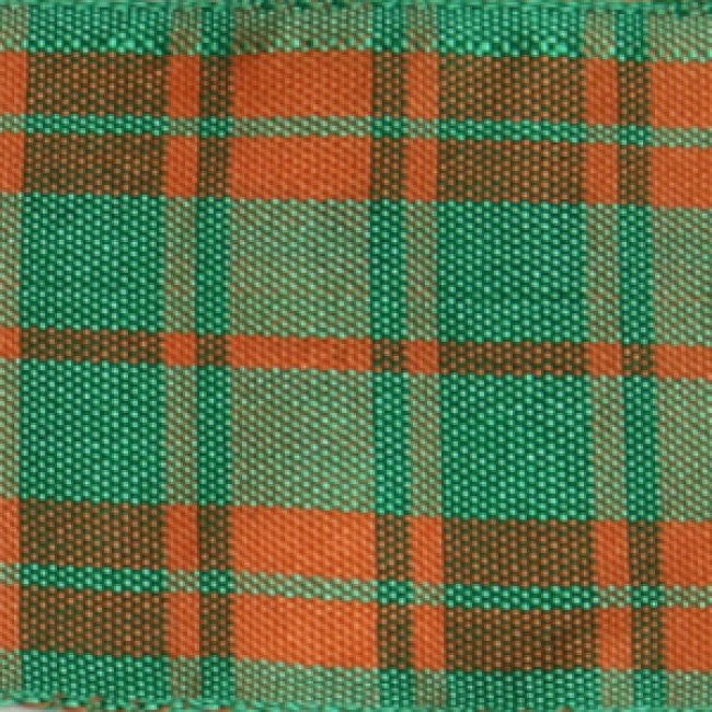 Лента С3220 "Шотландка" 45-50мм (20м) цвет:13-зеленый/оранжевый