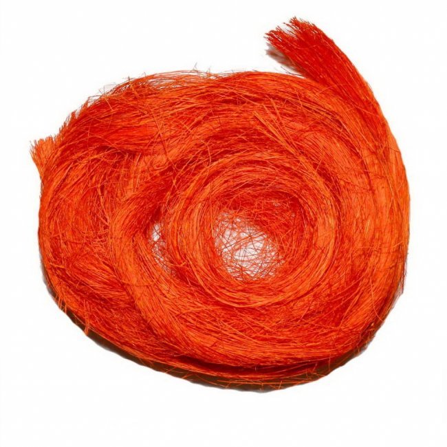 Сизаль - натуральное волокно (1кг) цвет:А014-оранжевый