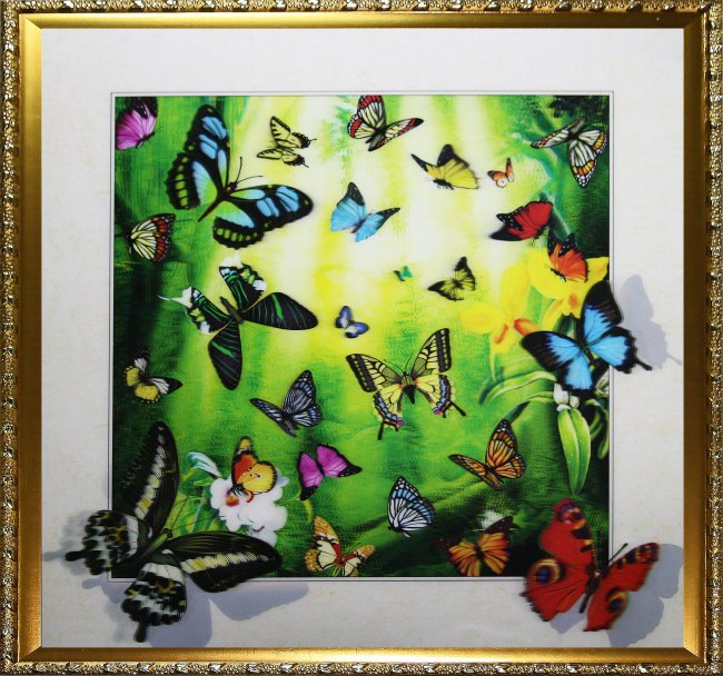 Картина 5D «Бабочки» (без рамки) 38*38см (1шт) цвет:14298Б