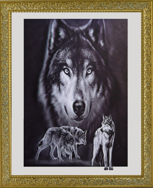 Картина 5D «Волки» 38*38см (1шт) цвет:12539