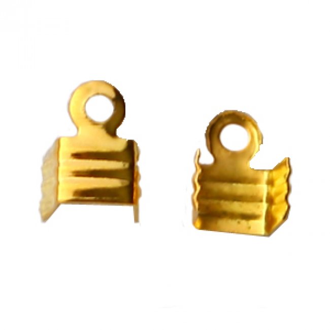 Концевик-зажим FS14580 для шнура 6мм (3000шт) цвет:золото