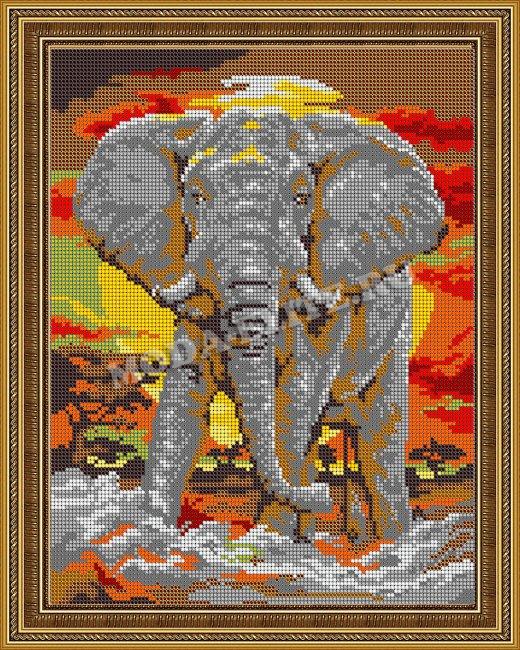 Картина из страз «Слон»  (1шт) цвет:ДК-498