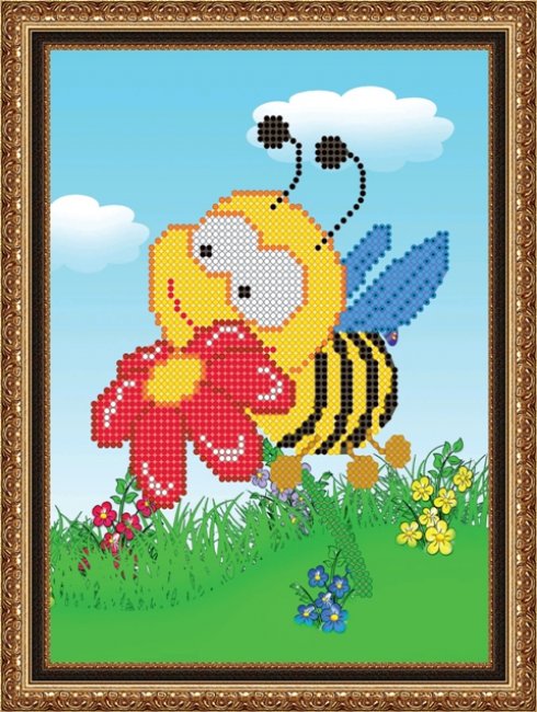 «Диамант» набор со стразами ДД-015 «Пчелка» 16,4*22,8см (1шт) цвет:ДД-015