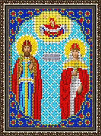 «Светлица» набор для вышивания бисером 7452М «Св. Пётр и Феврония» бисер Китай 12*16см (1шт) цвет:7452М