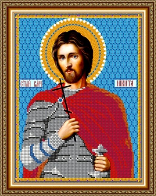 «Светлица» рисунок на ткани для вышивания бисером 700Р «Святой Великомученик Никита» 19*24см (1шт) цвет:700Р
