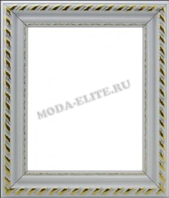 Декоративная рама F4608-015-3 из пластикового багета 34*34см, толщина стекла 2мм ширина багета 4,6см (1шт) цвет:белый/золото