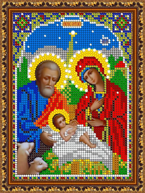 «Светлица» набор для вышивания бисером 7391М «Рождество Христово» бисер Китай 12*16см (1шт) цвет:7391М
