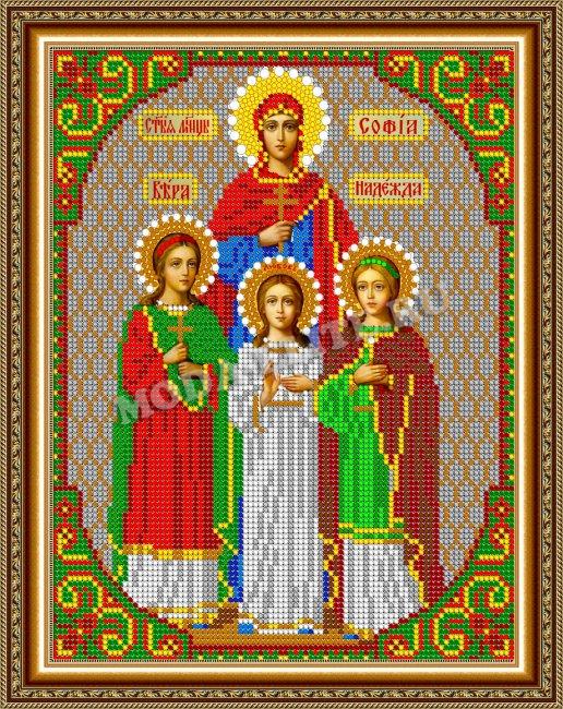 «Светлица» рисунок на ткани для вышивания бисером 337Б «Св. Вера, Надежда, Любовь» 30*38см (1шт) цвет:337Б