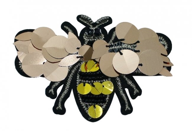 Нашивка FS15380 "Пчелка" 10*7см (1шт) цвет:черный/коричневый