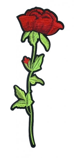 Термоаппликация вышитая № F371 "Роза" 30,5*10,8см (1шт) цвет:1-красный/зеленый