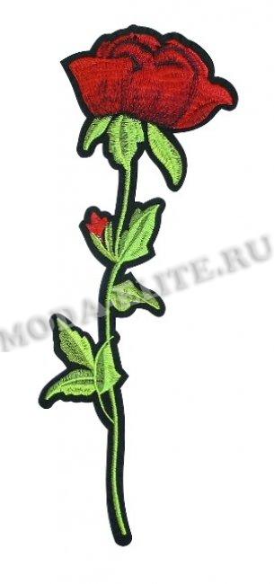 Термоаппликация вышитая № F371 "Роза" 30,5*10,8см (1шт) цвет:1-красный/зеленый