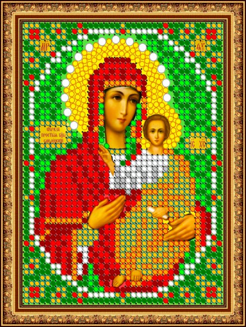 «Светлица» рисунок на ткани для вышивания бисером 314ЛМ «Прсв.Богородица Смоленская» 7,5*10см (1шт) цвет:314ЛМ