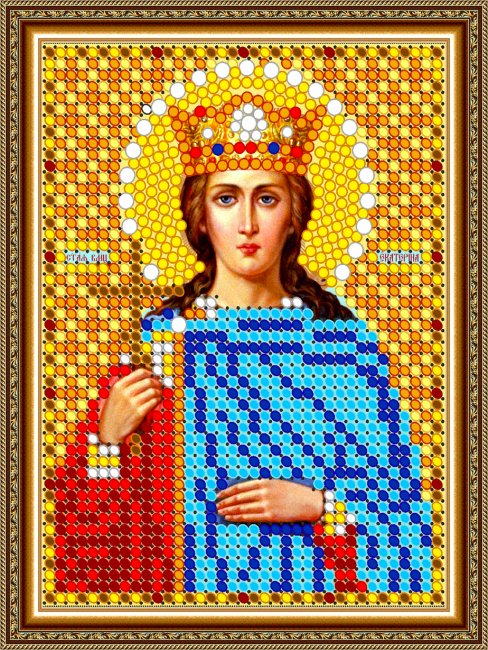 «Светлица» рисунок на ткани для вышивания бисером 706ЛМ «Св. Екатерина» 7,5*10см (1шт) цвет:706ЛМ
