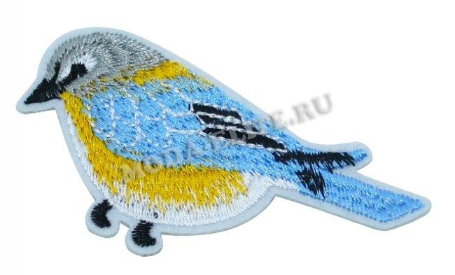 Термоаппликация вышитая № 15842 "Птичка" 8,5*4,5см (10шт) цвет:1-красный/желтый
