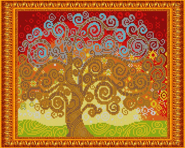 «Светлица» набор для вышивания бисером №468П «Дерево счастья» бисер Китай 30*24см (1шт) цвет:468П