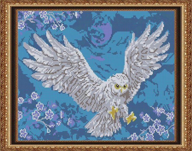 «Светлица» рисунок на ткани для вышивания бисером К-554П «Ночная сова» 38*30см (1шт) цвет:К-554П
