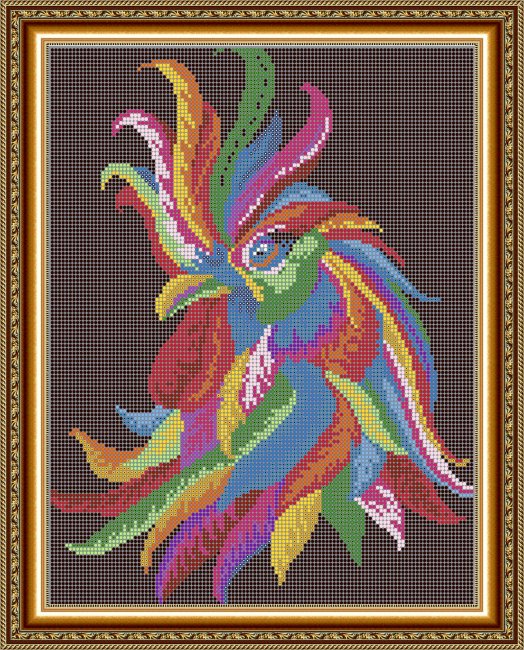 «Светлица» рисунок на ткани для вышивания бисером К-548П «Радужный петушок» 24*30см (1шт) цвет:К-548П