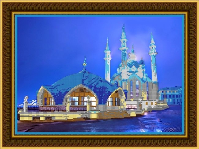 «Диамант» набор со стразами в подарочной картонной упаковке ДК-384 «Мечеть» 48*38см (1шт) цвет:ДК-384