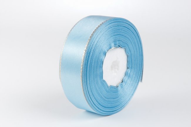 Лента атласная С4169 с люрексом 45-50мм (20м) цвет:С026-голубой