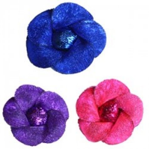 Цветок пришивной объемный № 2-32  d ~2,7см (9шт) цвет:43-синий