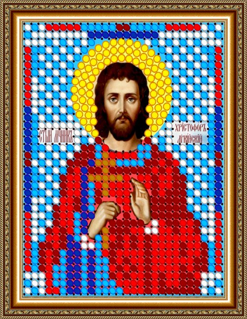 «Диамант» набор со стразами ДЛ-812 «Св. Христофор» 7,5*9,5см (1шт) цвет:ДЛ-812