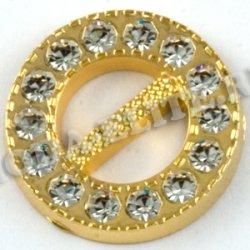 Пряжка пластик со стразами 51302 6*6мм (1шт) цвет:081-Gold