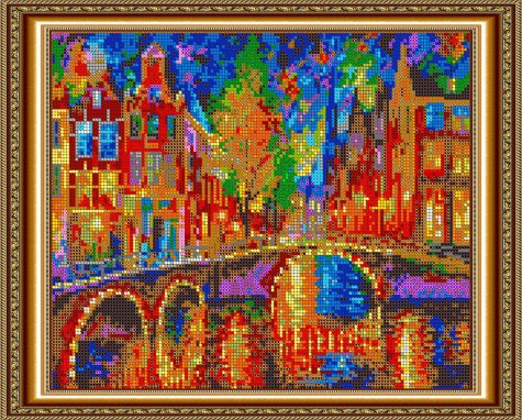 «Диамант» набор на атласе со стразами ДК-422 «Амстердам» 38*30см (1шт) цвет:ДК-422