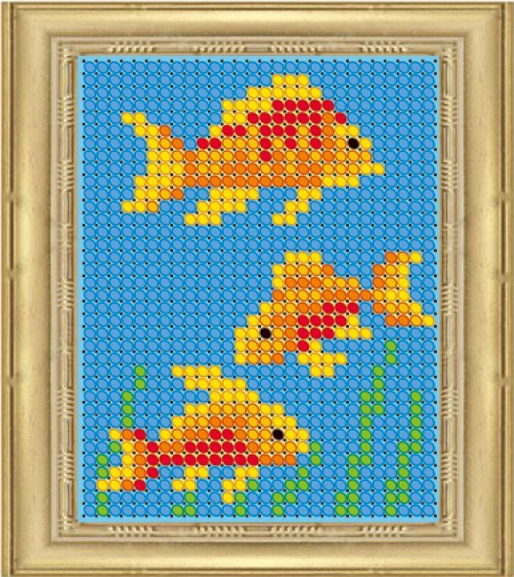 «Светлица» набор для вышивания бисером ЛК007 «Золотые рыбки» бисер Чехия 6*7,5см (1шт) цвет:ЛК007