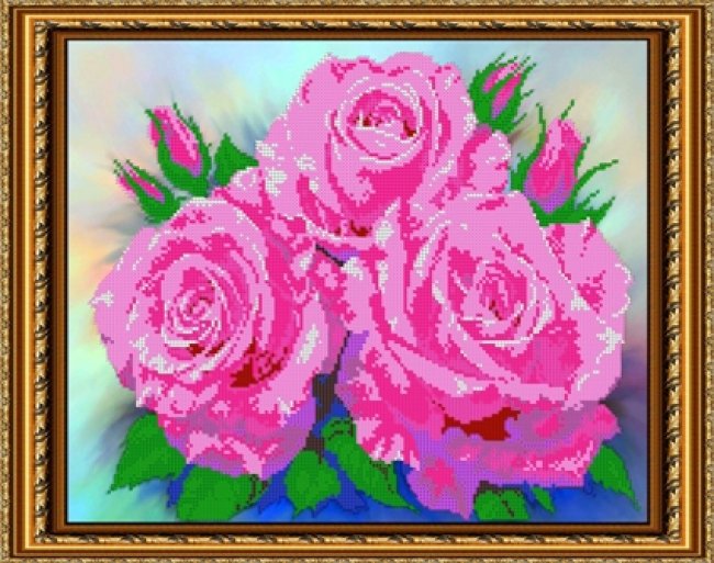 «Светлица» набор для вышивания бисером №383 «Розы» бисер Китай 30*38см (1шт) цвет:383