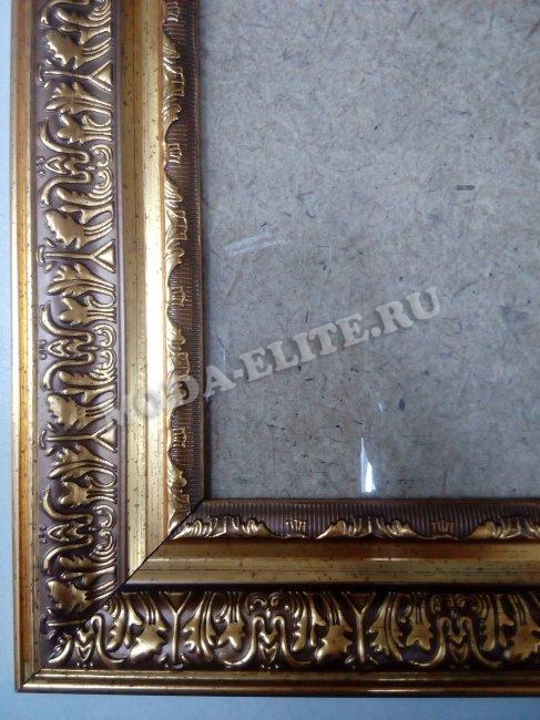 Декоративная рама F50115-XHP059-44 из пластикового багета 34*34см, толщина стекла 2мм ширина багета 5см (1шт) цвет:золото/т.коричневый