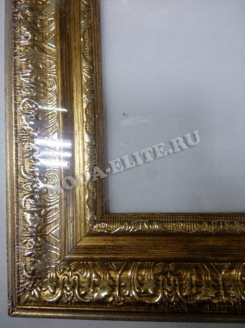 Декоративная рама F50115-14045-2 из пластикового багета 30*38см, толщина стекла 2мм ширина багета 5см (1шт) цвет:св.коричневый/золото