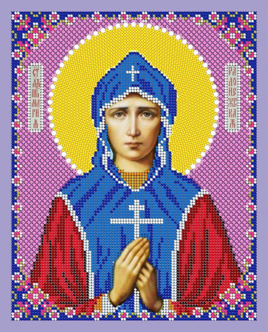 «Светлица» набор для вышивания бисером 8662 «Св. Мария Радонежская» бисер Чехия 19*24см (1шт) цвет:8662