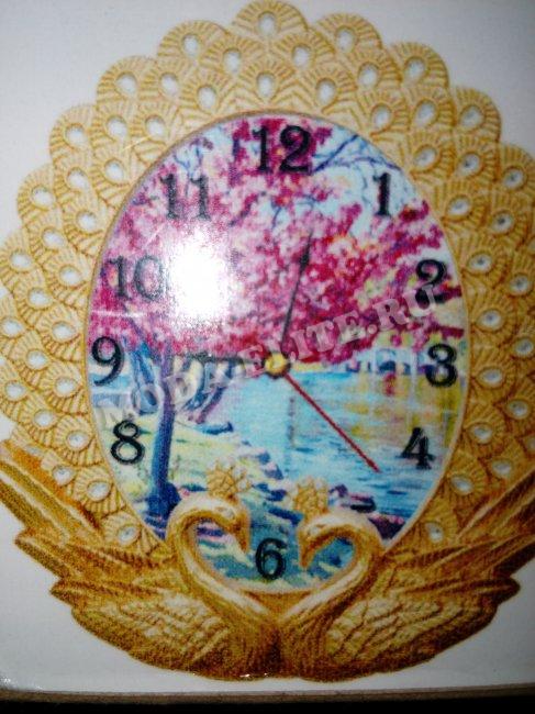 Часы-мозаика №13373 (с часовым механизмом) Сакура