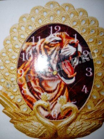 Часы-мозаика №13373 (с часовым механизмом) Тигр