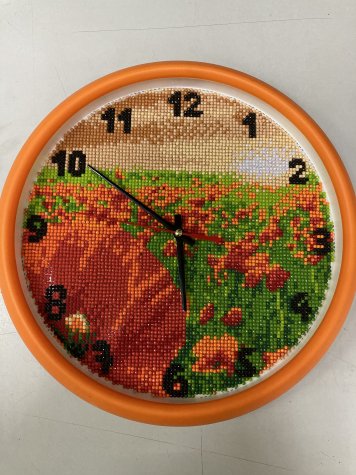 Часы-мозаика №13371 (с часовым механизмом)Маки