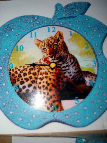 Часы-мозаика №13372 (с часовым механизмом)Леопард