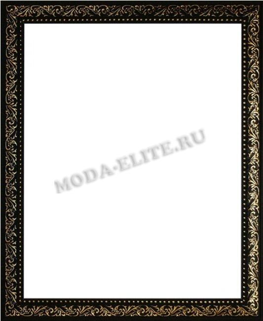 Декоративная рама F2050-J2001A из пластикового багета 24*30см, толщина стекла 2мм ширина багета 2см (1шт) цвет:черный/золото