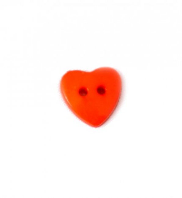 Пуговица "Сердце" 15*14мм на 2 прокола (10шт) цвет:849-оранжевый