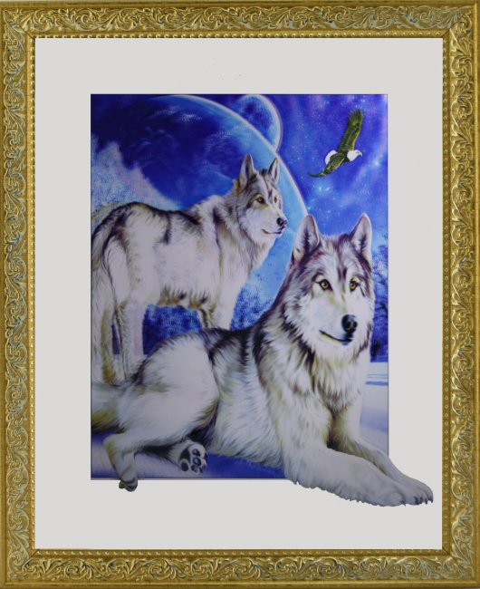 Картина 5D «Волки» 38*38см (1шт) цвет:12551