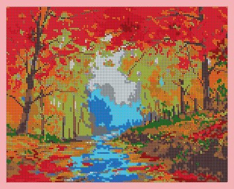 «Диамант» набор со стразами ДВЛ-194П «Осенний пейзаж» 38*30см (1шт) цвет:ДВЛ-194П