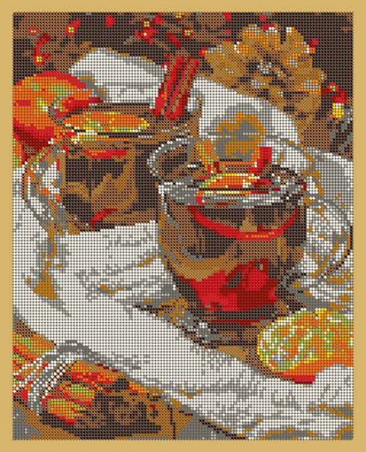 ВЛ-192П "Чай, мандарин и корица" 24*30см набор для вышивания чешским бисером "Вышивочка" (1шт) цвет:ВЛ-192П
