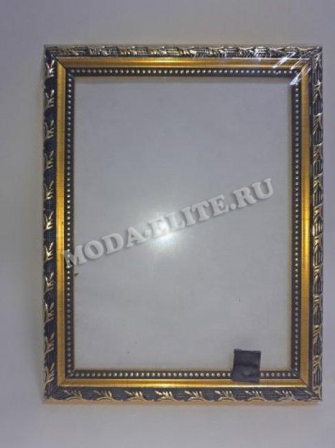 Декоративная рама F1628YHJ2004 из пластикового багета 30*38см, толщина стекла 2мм ширина багета 2см (1шт) цвет:золото/черный