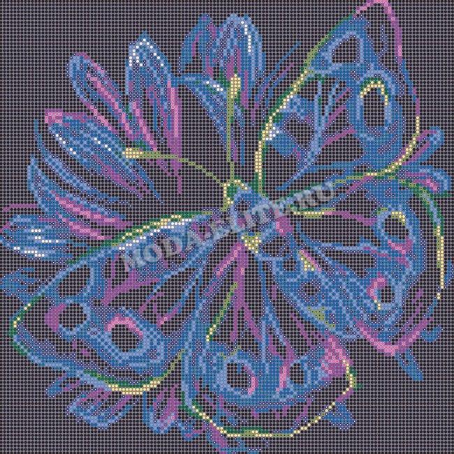 ВЛ-281П "Неоновые бабочки" 27*27см  схема для вышивания бисером  "Вышивочка" (1шт)