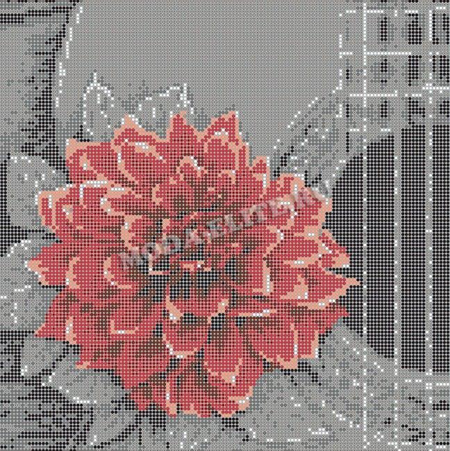 Набор со стразами ДВЛ503 Гитара и цветок 39х39 см. Полная выкладка
