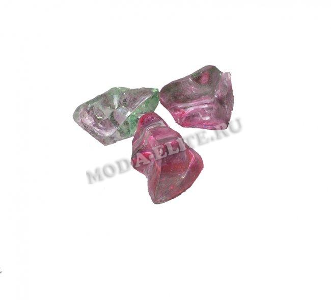 Бусины пластик SA138 "Камни" ~12*15мм (500гр) цвет:L15-розовый/зеленый