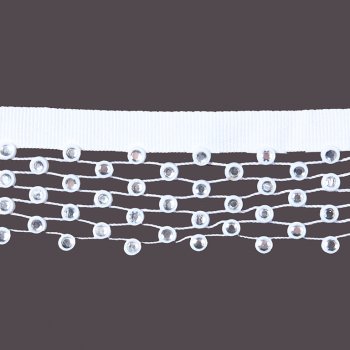 Тесьма пластик S139-B "плетенка" со стразами ~4см (10ярд) цвет:черный